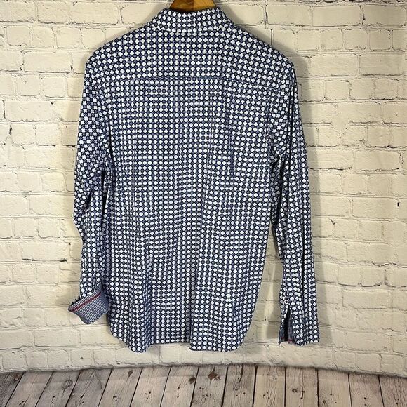Buttercloth Regular Fit Geometric Print Long Sleeve Button Up Mens Size L - Picture 6 of 8